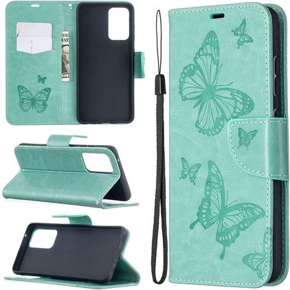 Mobigear Butterfly Samsung Galaxy A52s 5G Hoesje Bookcase Portemonnee - Turquoise