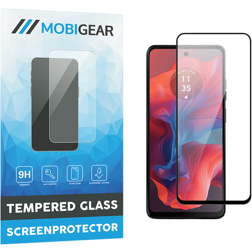 Mobigear Premium Motorola Moto G04 Glazen Screenprotector - Case Friendly - Zwart