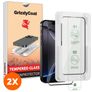 GrizzlyCoat AlignPro iPhone 16 Pro Max Glazen Screenprotector - Case Friendly + Installatie Frame - Zwart (2-Pack)