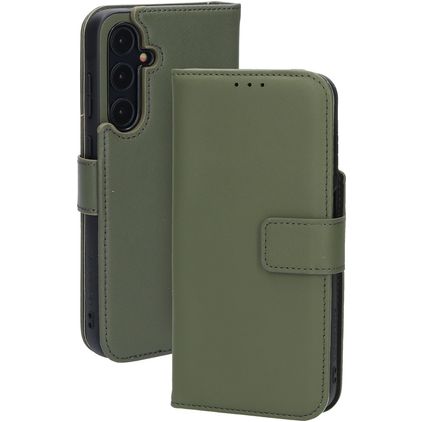 Mobiparts Samsung Galaxy A55 Hoesje Echt Leer Bookcase Portemonnee - Groen