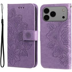 Mobigear Flowers iPhone 17 Pro Max Hoesje Bookcase Portemonnee - Paars