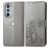 Mobigear Clover Motorola Edge 30 Pro Hoesje Bookcase Portemonnee - Grijs
