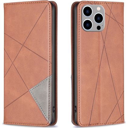 Mobigear Rhombus Slim iPhone 15 Pro Max Hoesje Bookcase - Bruin