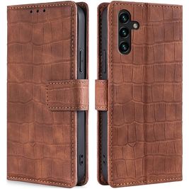Mobigear Croco Samsung Galaxy A04s Hoesje Bookcase Portemonnee - Bruin