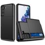 Mobigear Card Samsung Galaxy S21 Hoesje Hardcase Backcover Shockproof met Pasjeshouder - Zwart