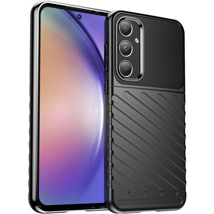 Mobigear Groove Samsung Galaxy A55 Hoesje Flexibel TPU Backcover - Zwart
