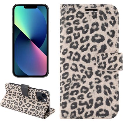 Mobigear Leopard iPhone 14 Plus Hoesje Bookcase Portemonnee - Bruin