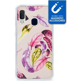 My Style Magneta Samsung Galaxy A20e Hoesje Flexibel TPU Backcover - Feathers