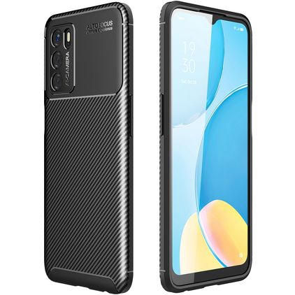 Mobigear Racing OPPO A16s Hoesje Flexibel TPU Backcover - Zwart