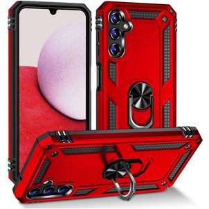 Mobigear Armor Ring Samsung Galaxy A14 Hoesje Hardcase Backcover Shockproof met Ringhouder - Rood