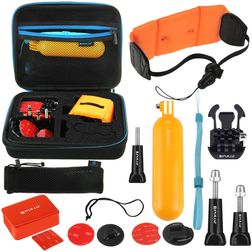 Puluz GoPro Mount Accessoires Starter Pack 14 Delig + Tas Zwart