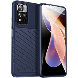 Mobigear Groove Xiaomi Redmi Note 11T Hoesje Flexibel TPU Backcover - Blauw