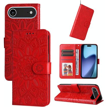Mobigear Sunflower iPhone Air Hoesje Bookcase Portemonnee - Rood