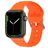 Mobigear Bumpy Siliconen Apple Watch Bandje Gespsluiting - 49/46/45/44 mm - Oranje