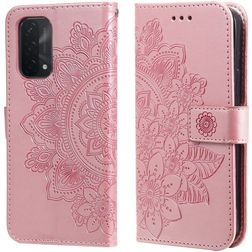 Mobigear Flowers OPPO A74 5G Hoesje Bookcase Portemonnee - Roségoud