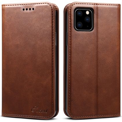 Suteni Art iPhone 11 Pro Hoesje Bookcase Portemonnee - Bruin