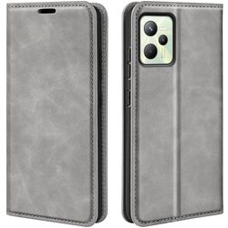 Mobigear Retro Slim Realme C35 Hoesje Bookcase Portemonnee - Grijs