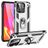 Mobigear Armor Ring Xiaomi Redmi 10C Hoesje Hardcase Backcover Shockproof met Ringhouder - Zilver