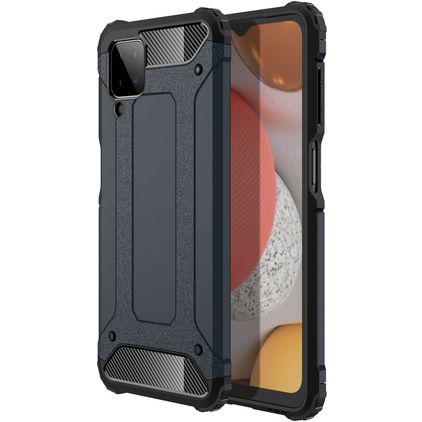 Mobigear Outdoor Samsung Galaxy A12 Hoesje Hardcase Backcover Shockproof - Marineblauw