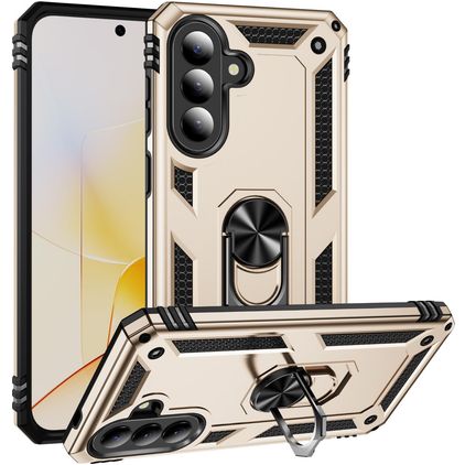 Mobigear Armor ring Samsung Galaxy A57 Hoesje Hardcase Backcover Shockproof met Ringhouder - Goud