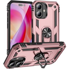 Mobigear Armor Ring iPhone 16 Hoesje Hardcase Backcover Shockproof met Ringhouder - Roségoud