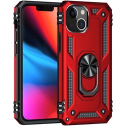 Mobigear Armor Ring iPhone 13 Mini Hoesje Hardcase Backcover Shockproof met Ringhouder - Rood