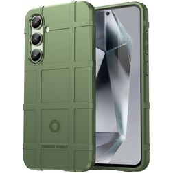 Mobigear Rugged Shield Samsung Galaxy S24 FE Hoesje Flexibel TPU Backcover Shockproof - Groen