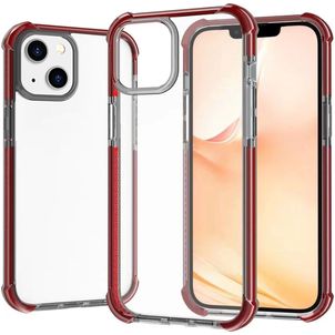 Mobigear Full Bumper iPhone 14 Hoesje Hardcase Backcover Shockproof - Transparant / Rood