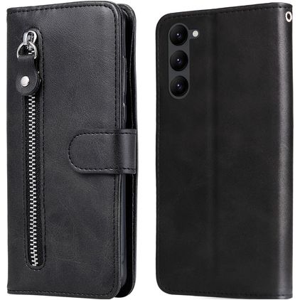 Mobigear Zipper Samsung Galaxy S23 Hoesje Bookcase Portemonnee - Zwart