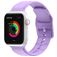 Mobigear Dashed Siliconen Apple Watch Bandje Gespsluiting - 49/46/45/44 mm - Paars