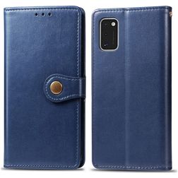 Mobigear Snap Button Samsung Galaxy A41 Hoesje Bookcase Portemonnee - Blauw