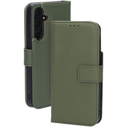 Mobiparts Samsung Galaxy A35 Hoesje Echt Leer Bookcase Portemonnee - Groen