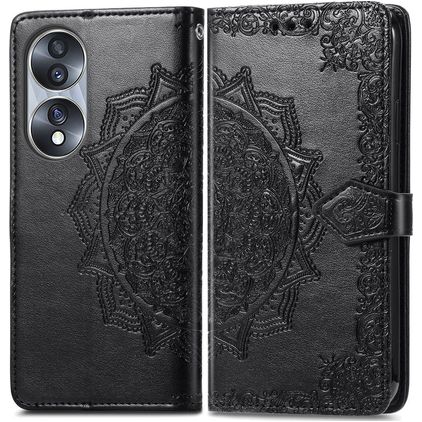 Mobigear Mandala HONOR 70 Hoesje Bookcase Portemonnee - Zwart