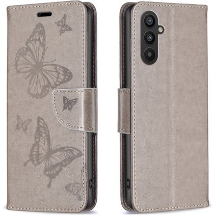 Mobigear Butterfly Samsung Galaxy A24 Hoesje Bookcase Portemonnee - Grijs