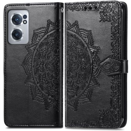 Mobigear Mandala OnePlus Nord CE 2 Hoesje Bookcase Portemonnee - Zwart