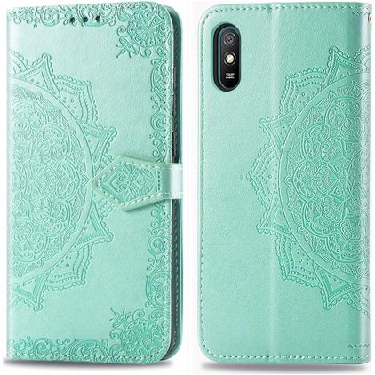 Mobigear Mandala Xiaomi Redmi 9A Hoesje Bookcase Portemonnee - Turquoise