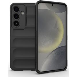 Mobigear Bumpy Samsung Galaxy S25 Hoesje Flexibel TPU Backcover - Zwart