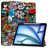 Mobigear Tri-Fold iPad Air 13 Inch (2024) Hoes Bookcase + Stylus Houder - Graffiti