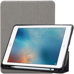 Mobigear Tri-Fold Gel iPad Pro 10.5 Inch (2017) Hoes TPU,Kunstleer Bookcase + Stylus Houder - Grijs