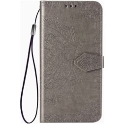 Mobigear Mandala Motorola One Fusion Plus Hoesje Bookcase Portemonnee - Grijs