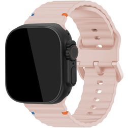 Mobilize Buckle Siliconen Apple Watch Bandje Gespsluiting - 42/41/40/38 mm - Roze