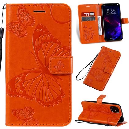 Mobigear Butterfly iPhone 11 Hoesje Bookcase Portemonnee - Oranje