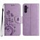 Mobigear Flowers Samsung Galaxy A36 Hoesje Bookcase Portemonnee - Paars