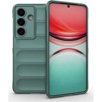 Mobigear Bumpy Samsung Galaxy S26 Hoesje Flexibel TPU Backcover - Donkergroen