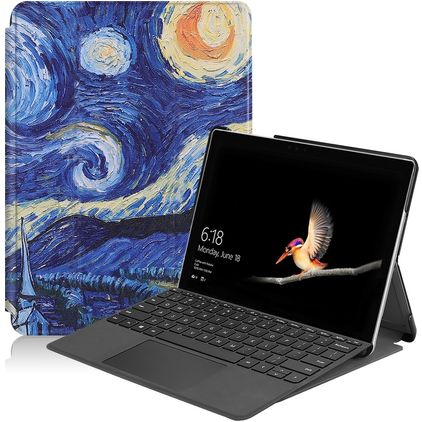Mobigear Design Microsoft Surface Go 2 Hoes Bookcase - The Starry Night