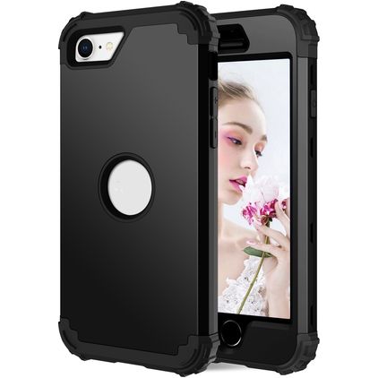 Mobigear Ultra Tough iPhone 8 Hoesje Hardcase Backcover Shockproof - Zwart