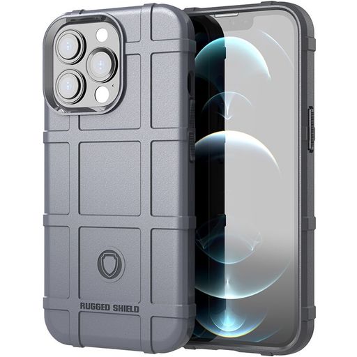 Mobigear Rugged Shield iPhone 13 Pro Max Hoesje Flexibel TPU Backcover Shockproof - Grijs