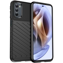 Mobigear Groove Motorola Moto G41 Hoesje Flexibel TPU Backcover - Zwart