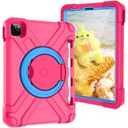 Mobigear RingGuard iPad Pro 11 Inch (2020) Kinder Tablethoes met Handvat + Stylus Houder - Roze
