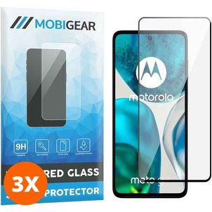 Mobigear Premium Motorola Moto G82 Glazen Screenprotector - Case Friendly - Zwart (3-Pack)